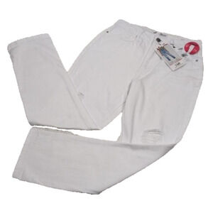YMI Dream Collection White Destruct Hybrid Five Pocket High Rise Color Jean
